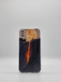 Coque iPhone XS Lune coucher de soleil lave
