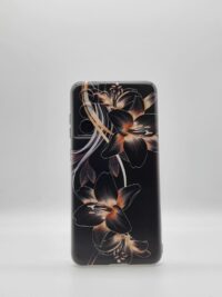 Coque Samsung Galaxy S21 FE Fleurs Noir + couleur Lys